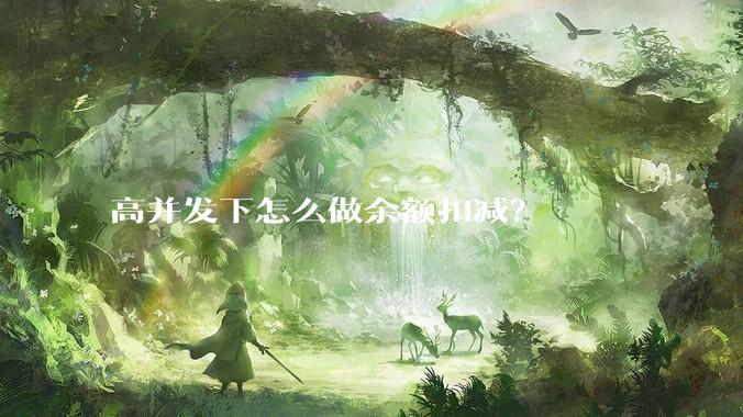 高并发下怎么做余额扣减？