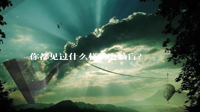 你都见过什么样的电脑盲？