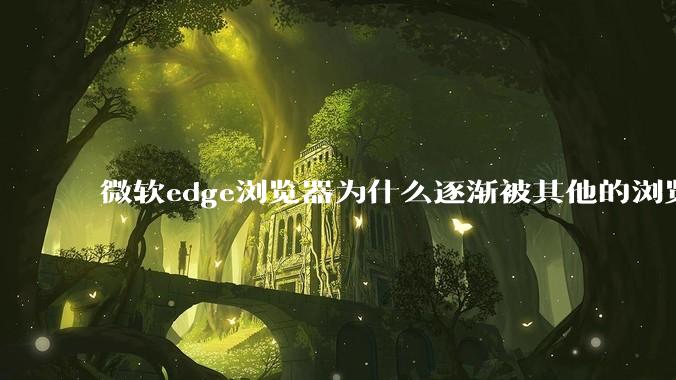 微软edge浏览器为什么逐渐被其他的浏览器代替？