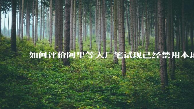 如何评价阿里等大厂笔试现已经禁用本地IDE？
