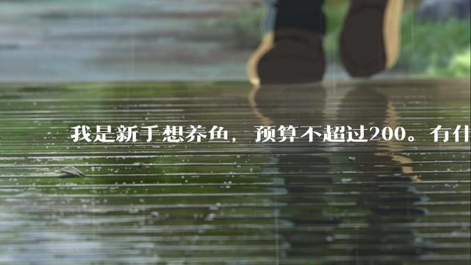 我是新手想养鱼，预算不超过200。有什么好的建议或者禁忌吗。？