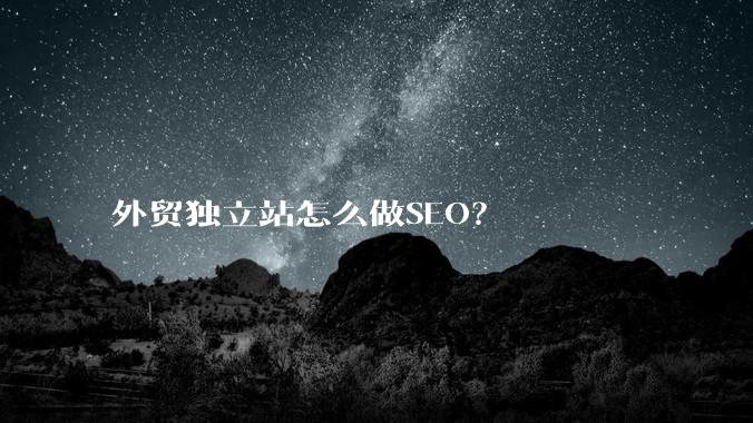 外贸独立站怎么做SEO？