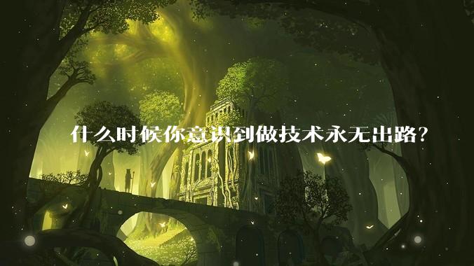什么时候你意识到做技术永无出路？