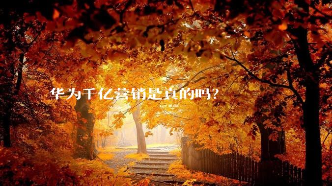 华为千亿营销是真的吗？