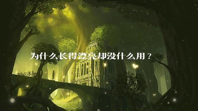 为什么长得漂亮却没什么用?
