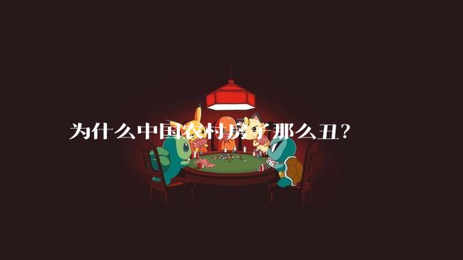 为什么中国农村房子那么丑？
