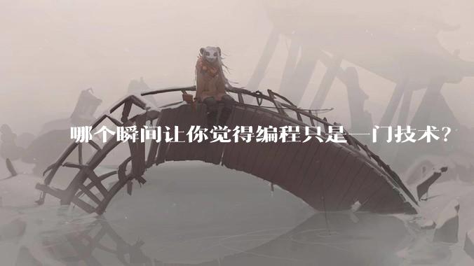哪个瞬间让你觉得编程只是一门技术？